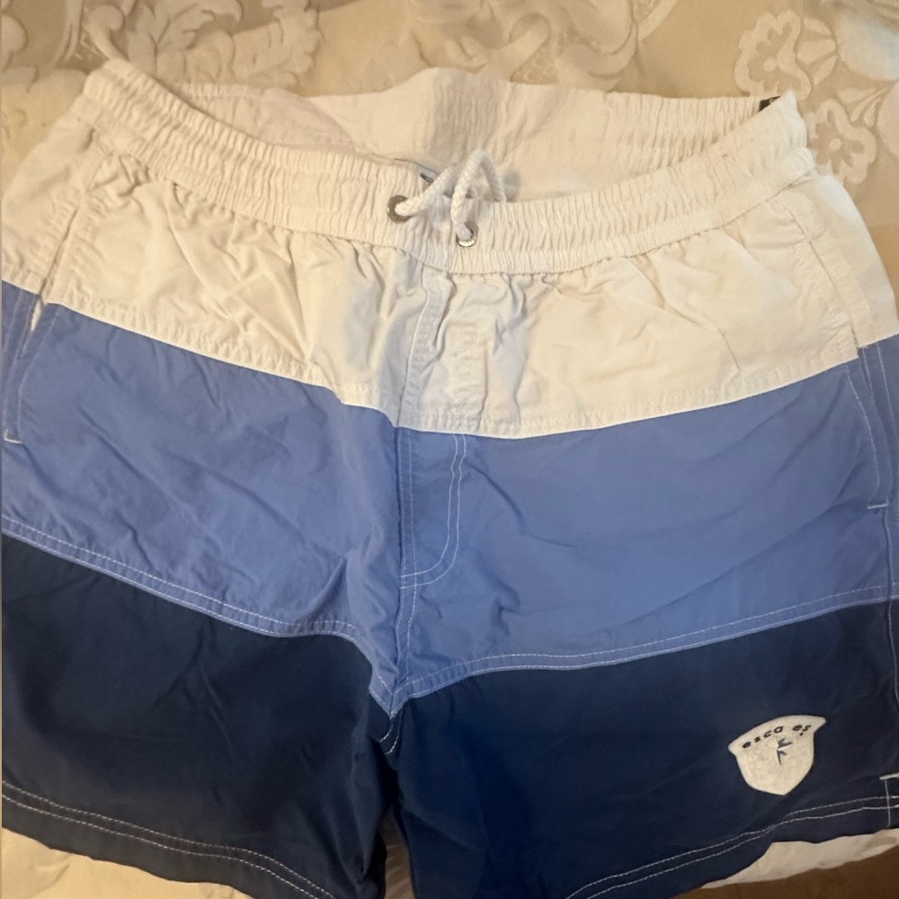 ESCALES Paris ☆ Blue White Swim Trunks ☆ Size Large